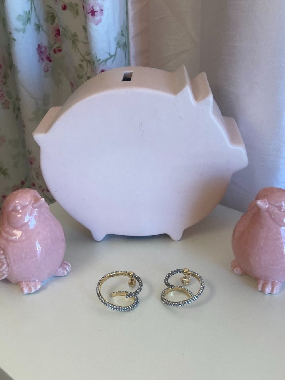 NEW Demarson Maia gold and crystal swirl pierced earrings